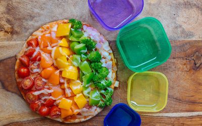 Rainbow Veggie Flat Bread Pizza